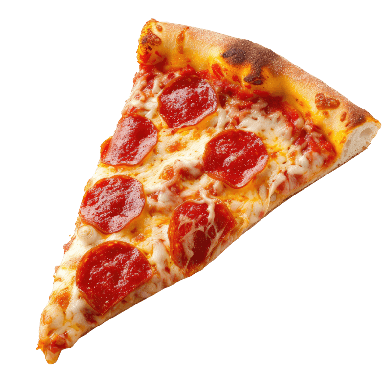 Pepperoni pizza slice