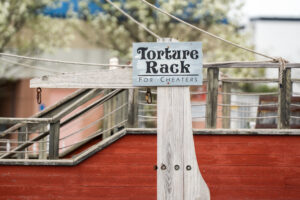 a sign that is on the side of a boat