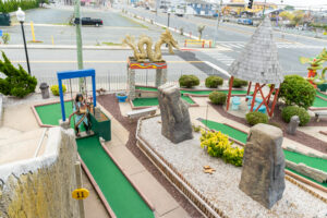 a miniature golf course on a city street
