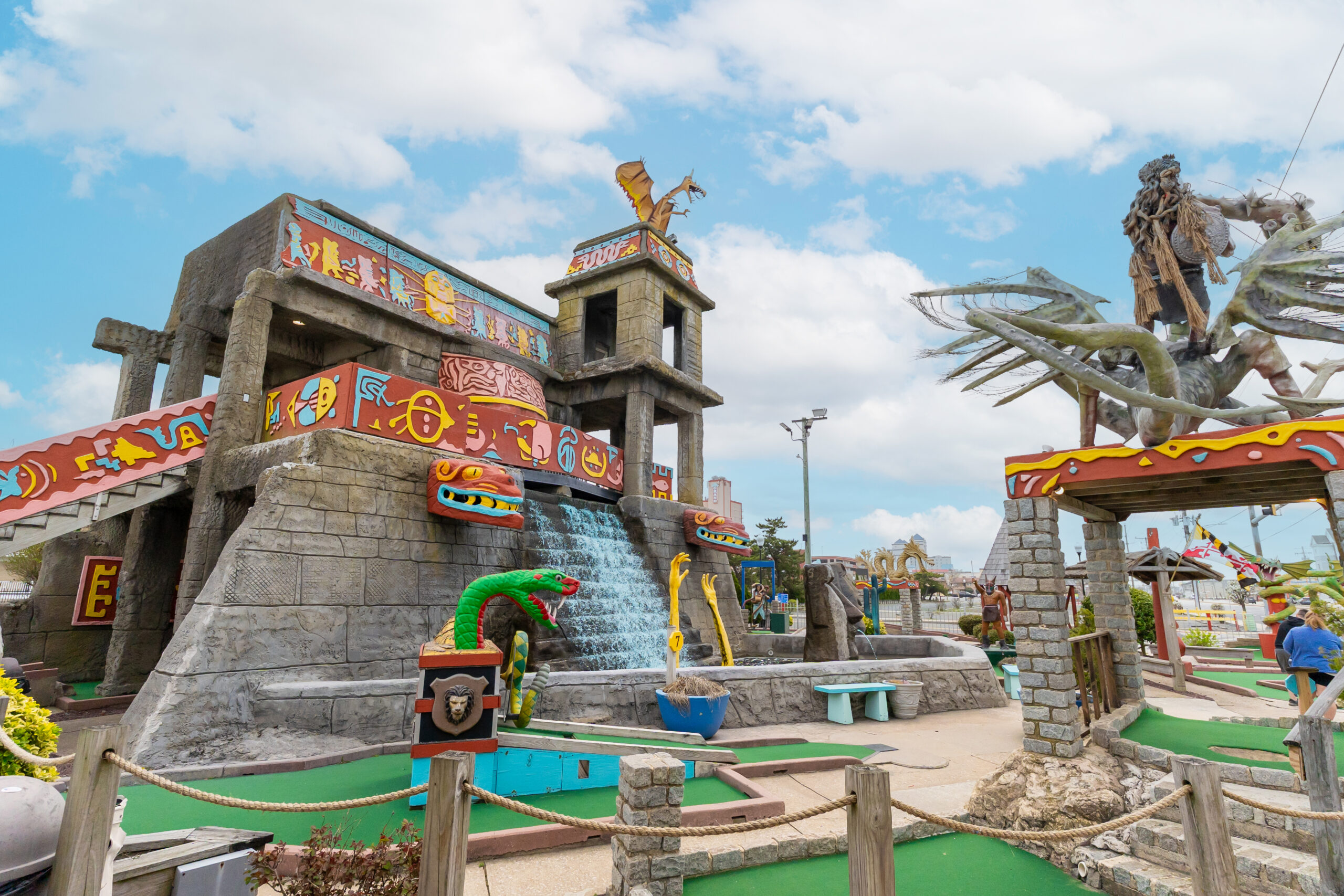 a miniature golf course at a miniature golf course