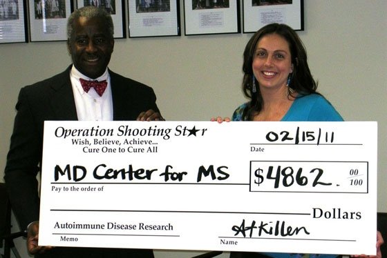 Operation Shooting Star donates $4,862 to the Maryland Center for Multiple Sclerosis.