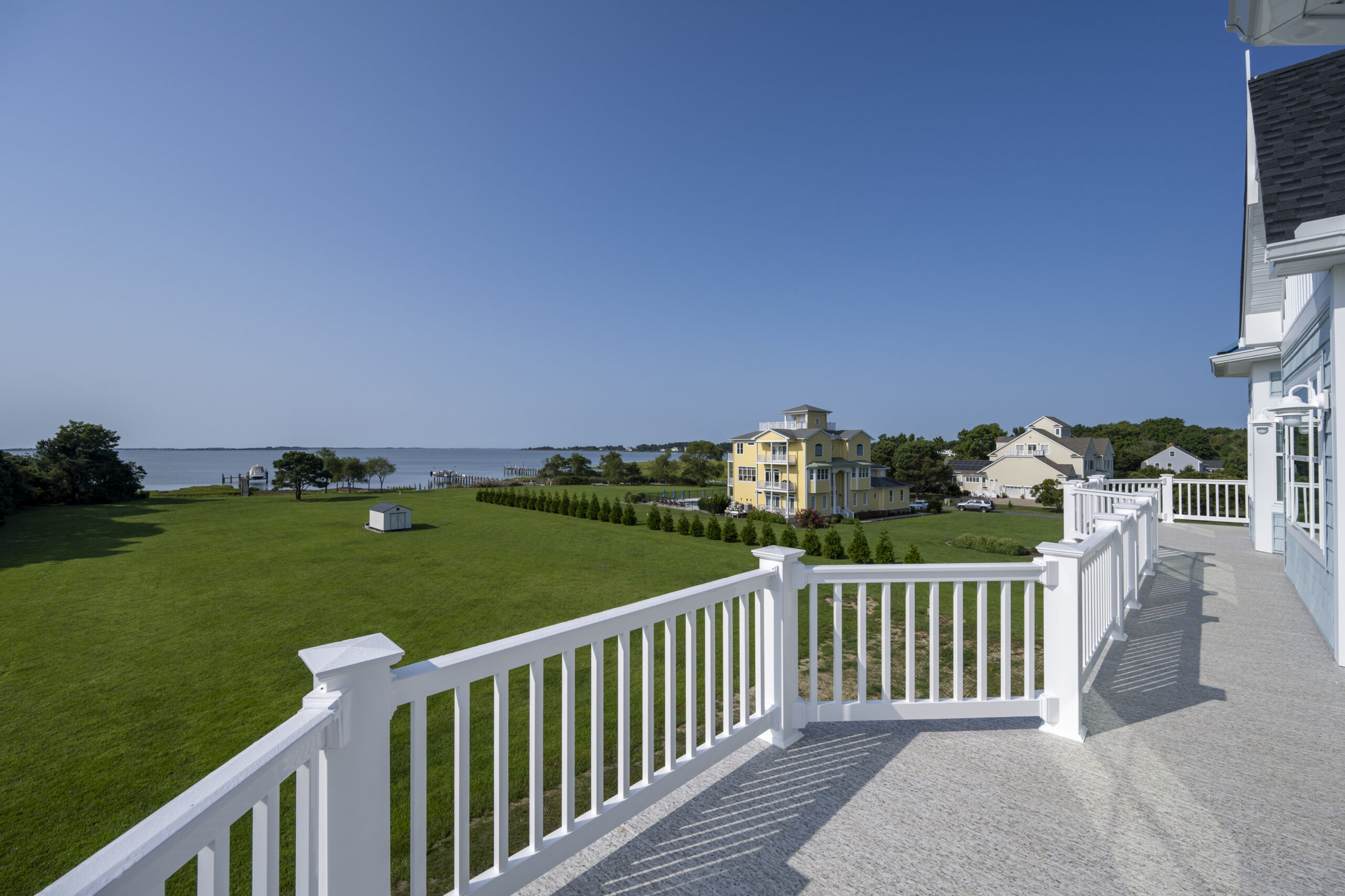 a view of a house from a balcony