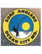 the surf anglers ocean city logo on a white background