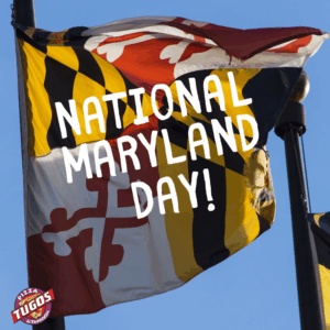 a national flag with the words national maryland day written on it