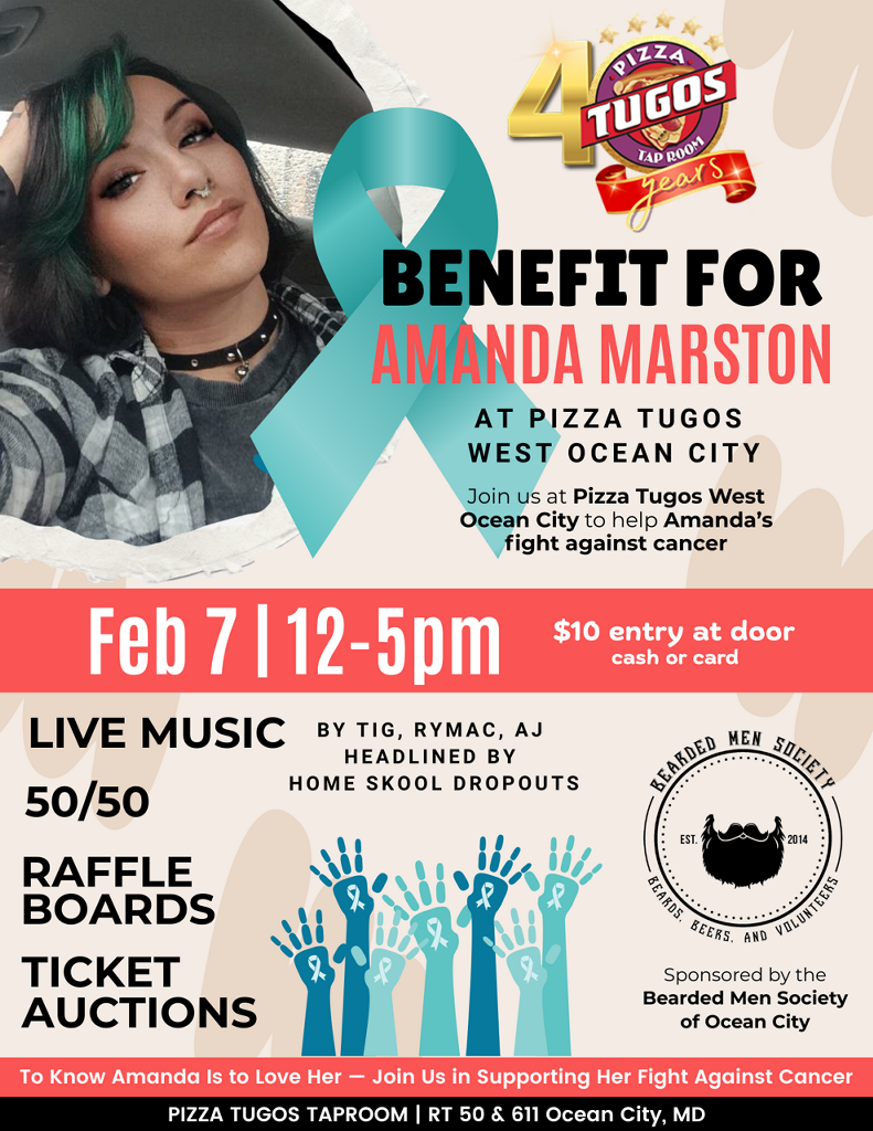 a flyer for a charity event with a picture of a woman with a blue ribbon
