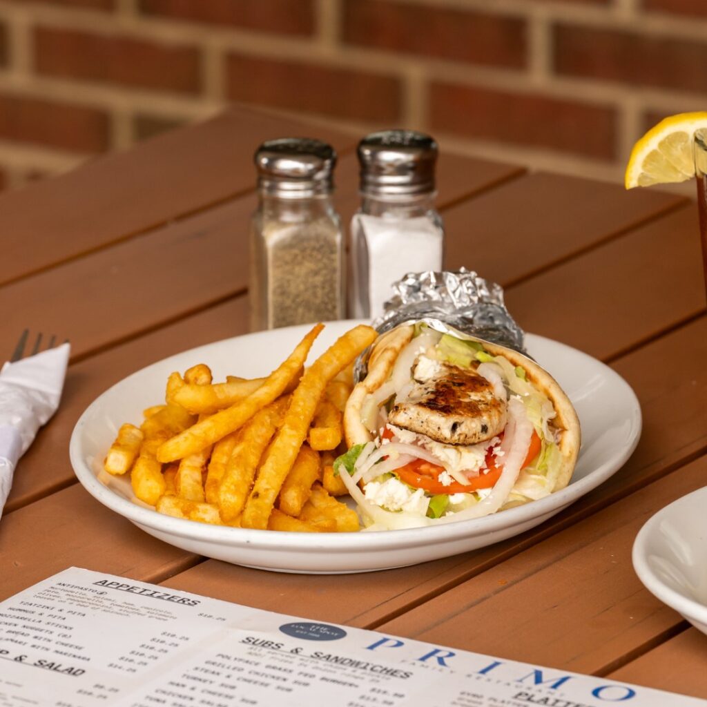 Primo Family Restaurant chicken wrap