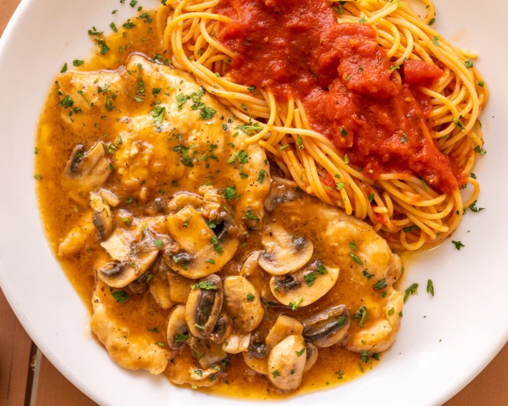 Primo Family Restaurant chicken angelica entree