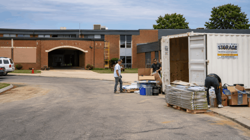 Portable Storage Units Princess Anne supporting a school renovation in Princess Anne MD