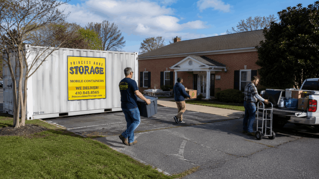 Mobile Self Storage Eastern Shore Maryland for office relocations in Princess Anne MD