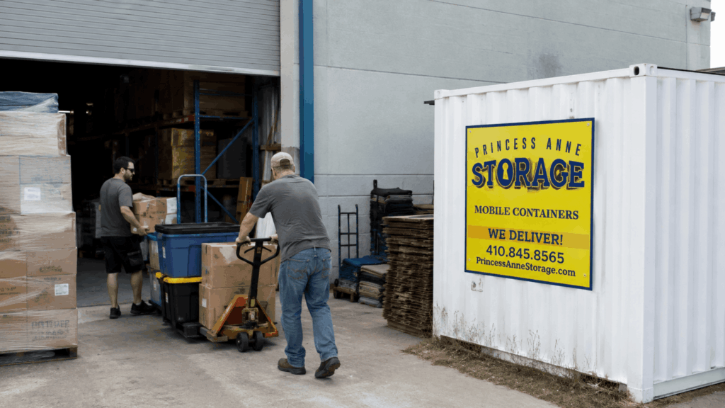 Onsite Storage Containers Ocean City for warehouse overflow at an Eastern Shore loading area