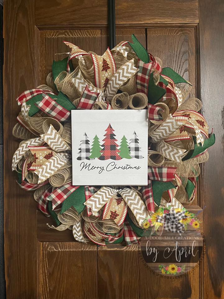 Christmas Wreath Fundraiser Making