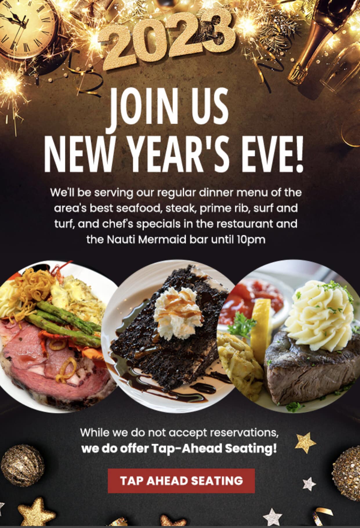 New Year's Eve Dinner Fishermans Inn