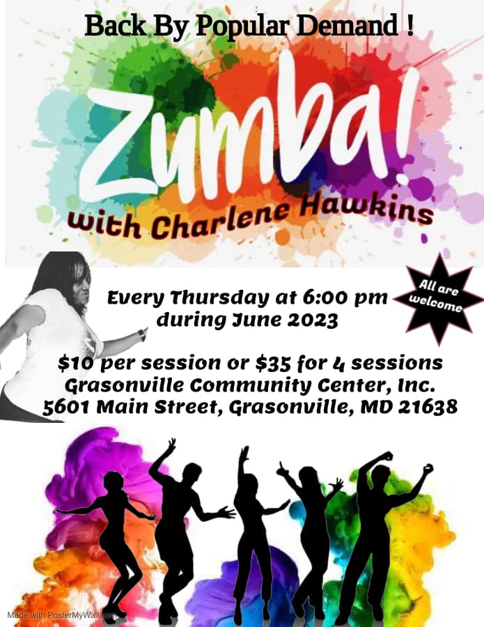 June Zumba Grasonville Community Center Thursdays