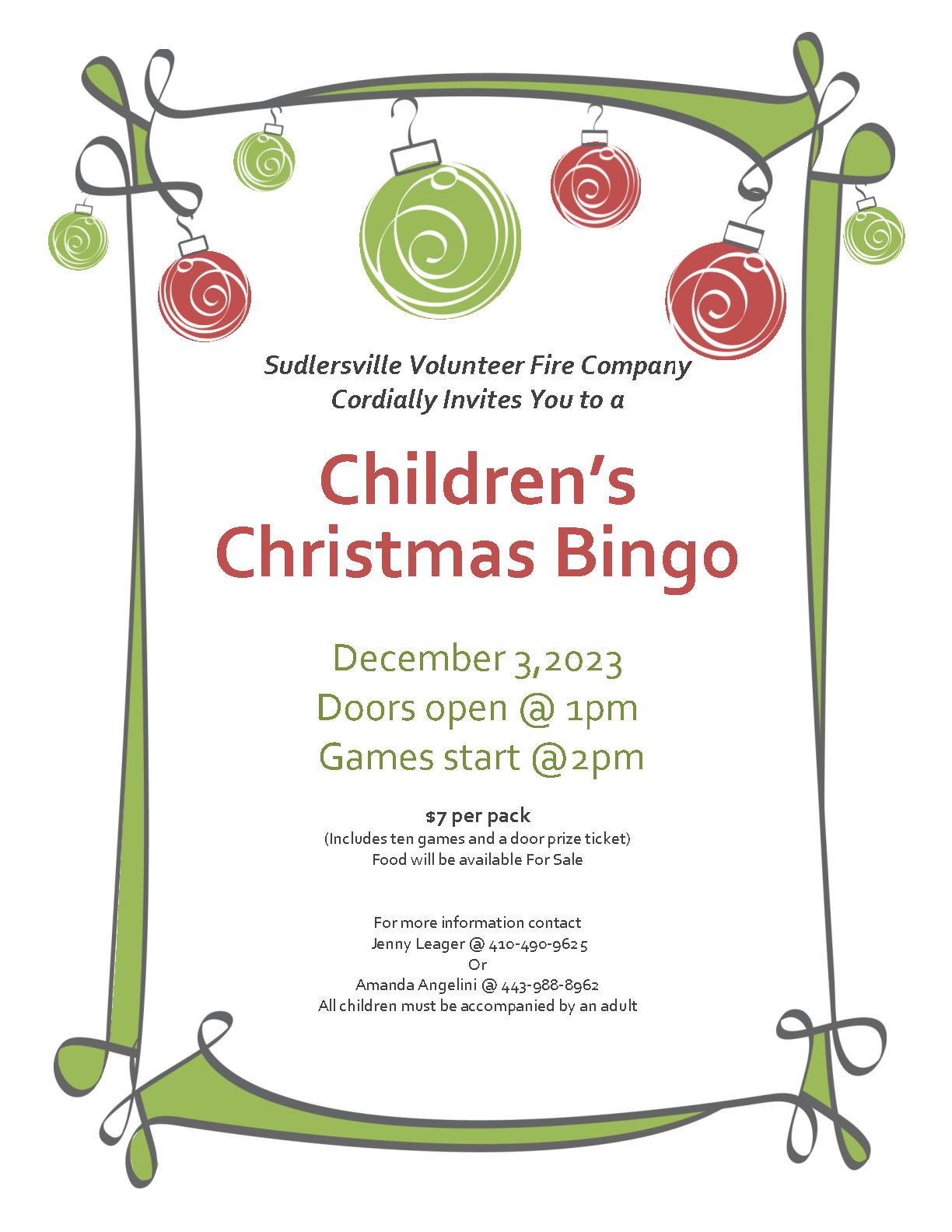Children's Christmas Bingo
