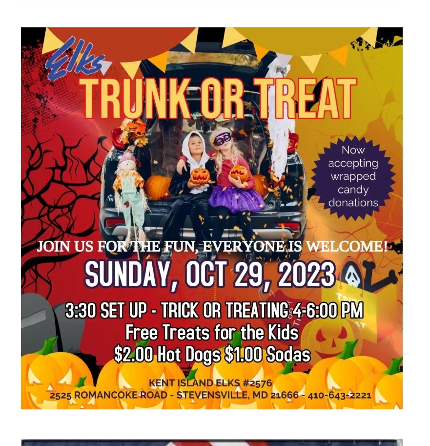 Trunk or Treat Elks lodge