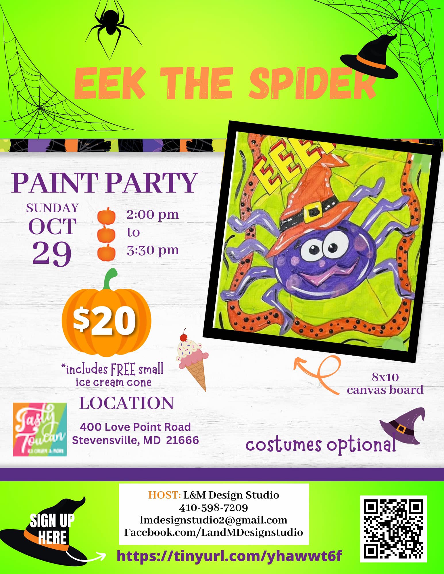 EEK the Spider painting at Tatsty Toucan