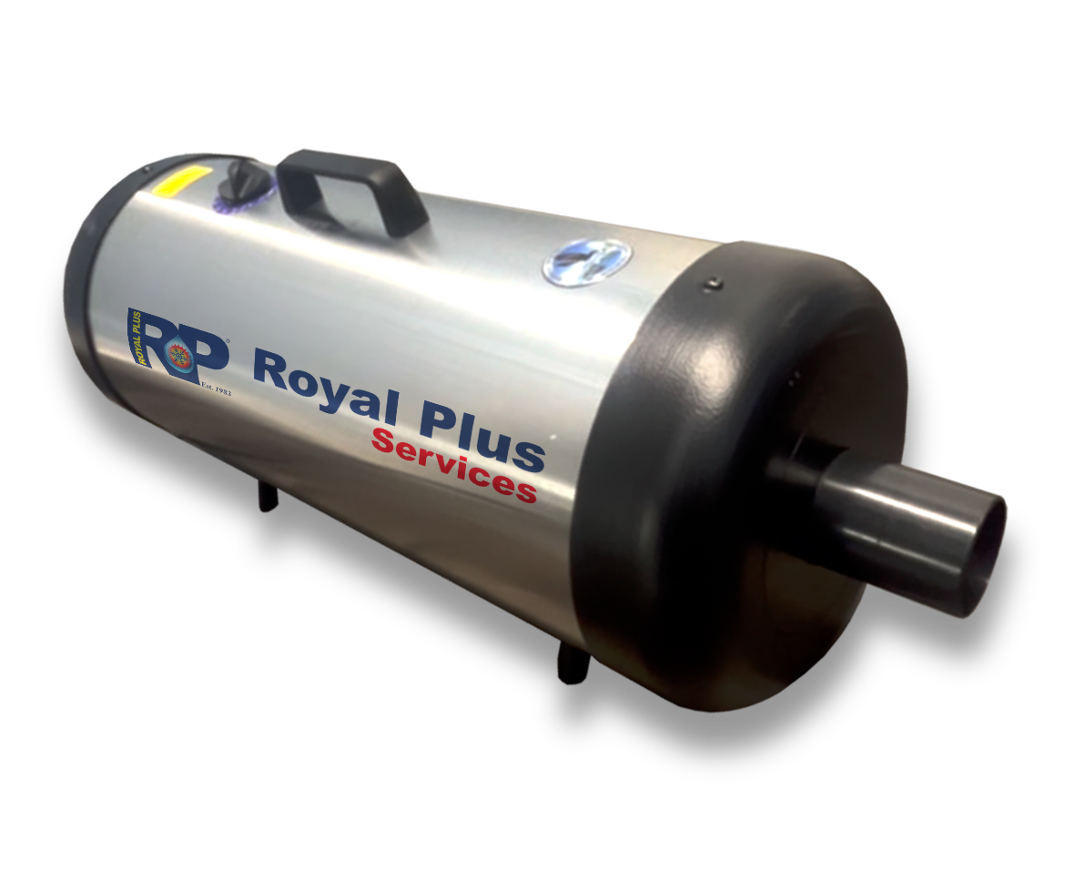 the royal plus service cylinder is mounted on a black background