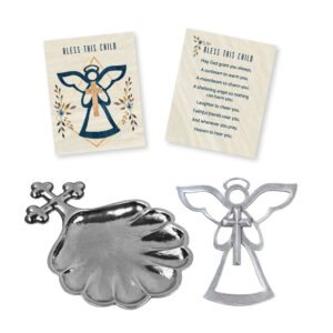 Baptismal Shell & Baptism Angel Ornament Set