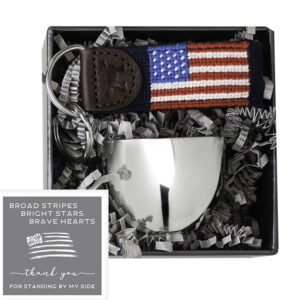 Jefferson Jigger and American Flag Fob Set