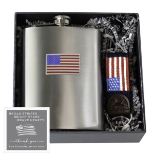 American Flag Flask and Fob Gift Set