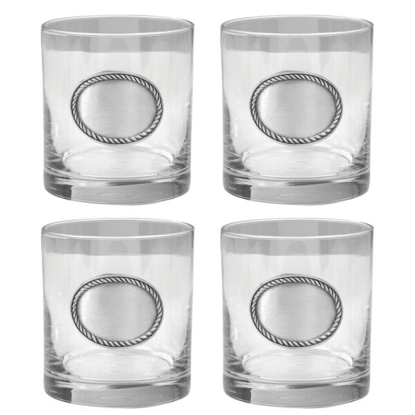 Rope Edge Old Fashioned Glasses | Salisbury, Inc. | Artisan Gifts