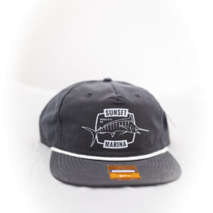Retro Marlin Logo Rope Hat in Charcoal/White