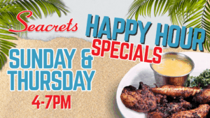 a flyer for a special event with a plate of food