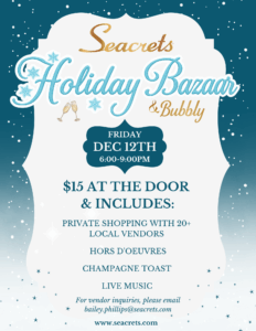 a flyer for a holiday bazaar