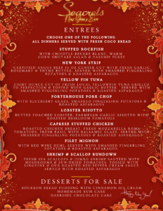 a menu for a restaurant with a red background