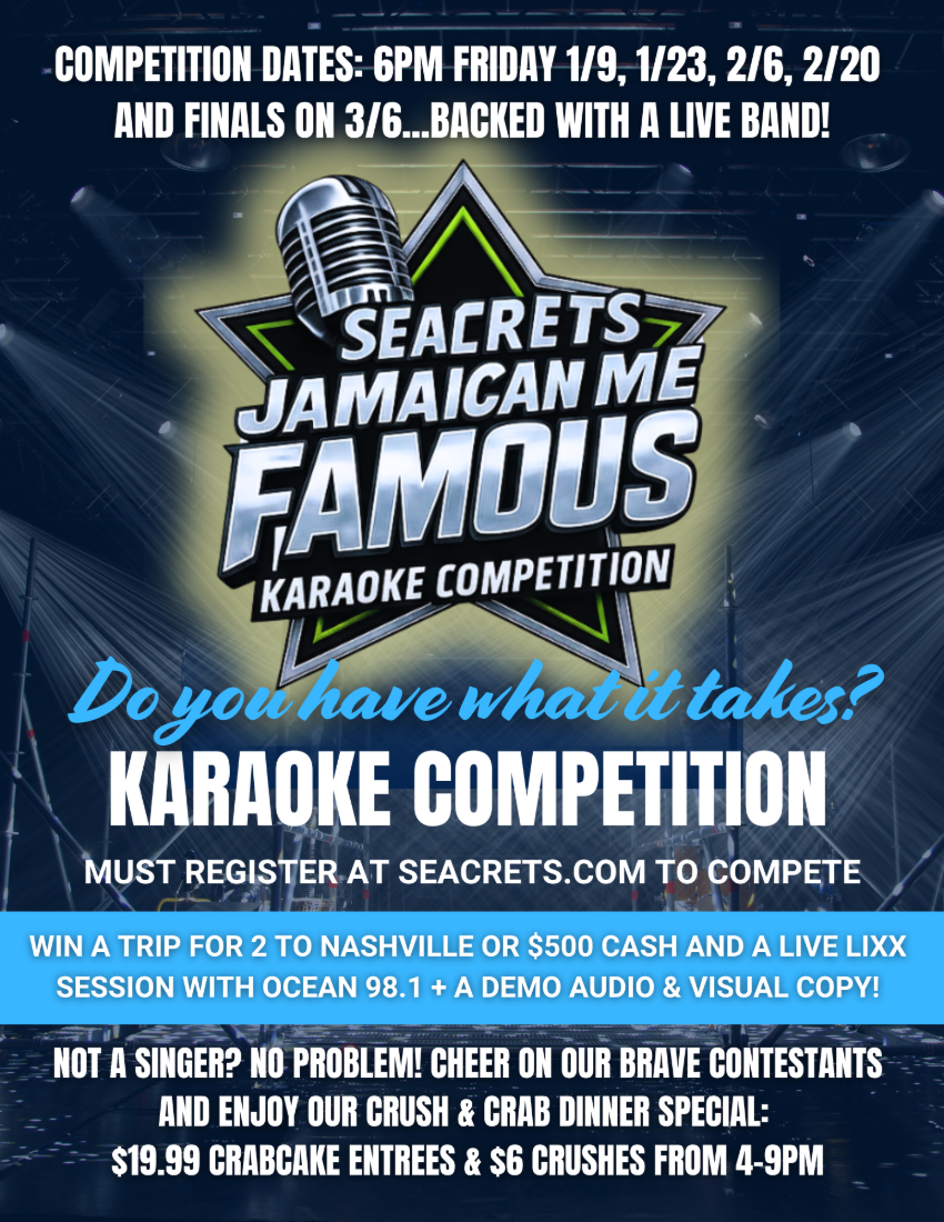 a flyer for a karaoke competition