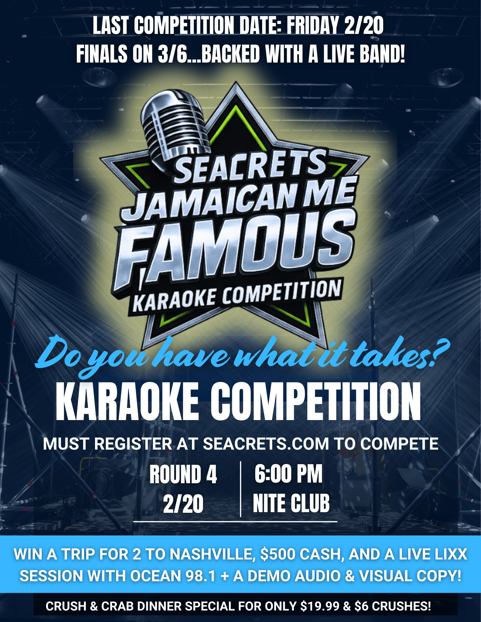 a flyer for a karaoke competition