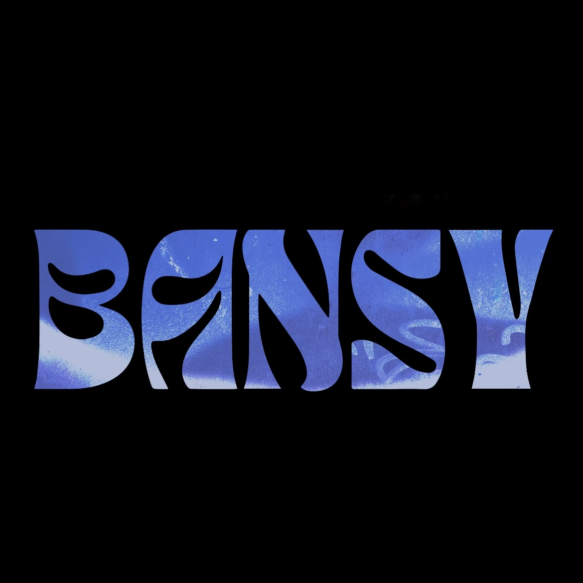 a black background with the word bansy written in blue