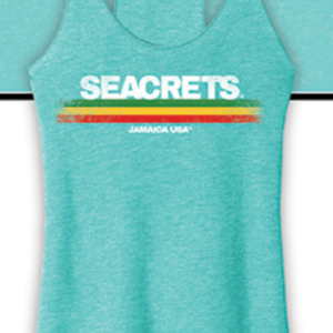 a women's tank top with the words seacrets on it