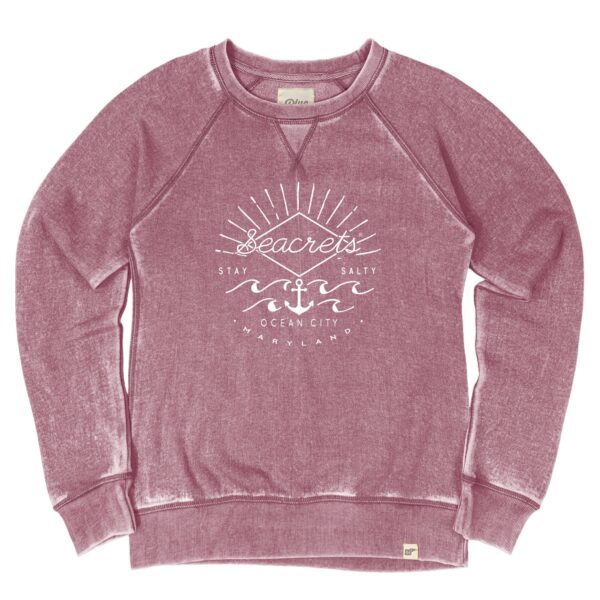 a women's sweatshirt with a graphic on the front