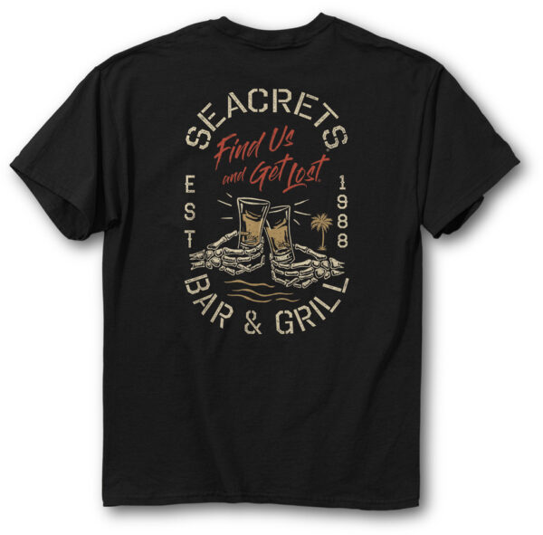 a black t - shirt with a picture of a pair of shoes on it