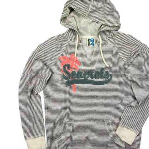 a striped sweatshirt with a hoodie on it