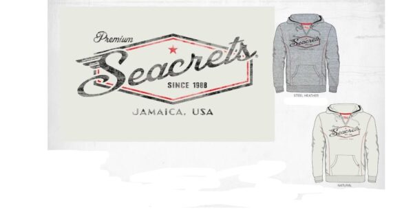 a picture of a jacket with the words secrets printed on it