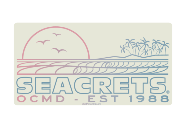 the logo for seacreets on a black background