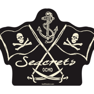 a sticker with a skull and crossbones on it