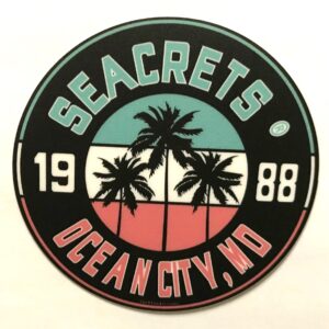 a patch with a palm tree on it