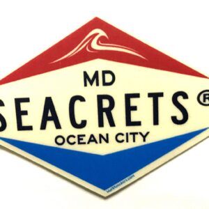 a red, white, and blue sign that says md seacrets ocean city