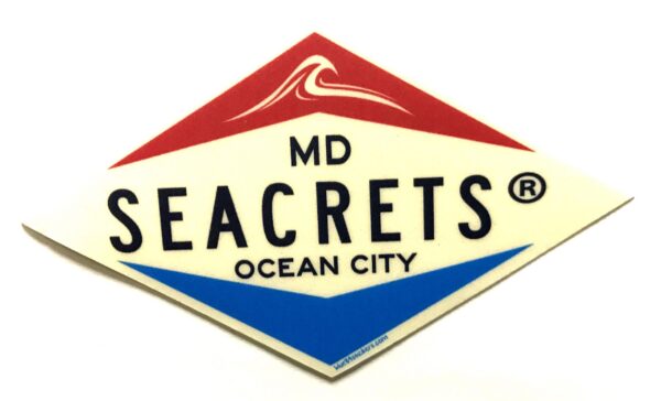 a red, white, and blue sign that says md seacrets ocean city