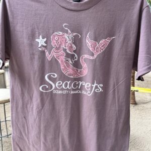 a purple shirt with a pink dragon on it