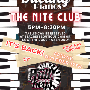 a poster for dueling pianos the nite club
