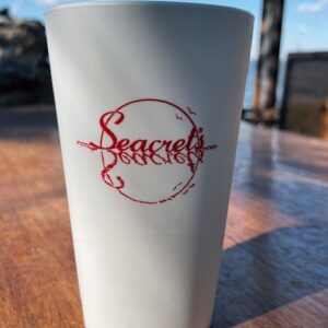 a close up of a cup on a table