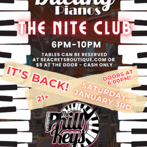 a poster for dueling pianos the nite club