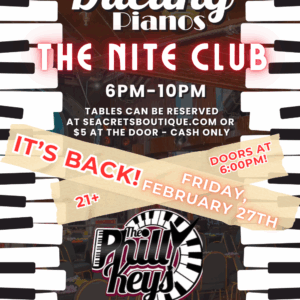 a poster for dueling pianos the nite club