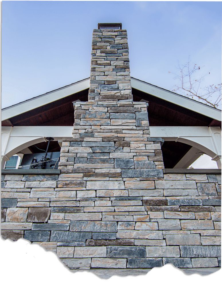 patio stone fireplace