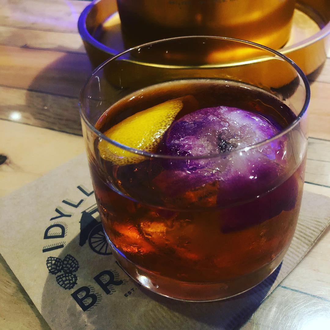Drink With Purple Ice Ball