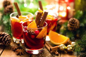Christmas cocktail drink in a glass